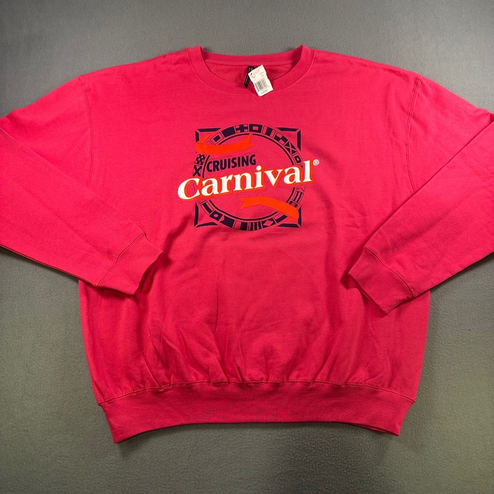 Coconut Creek Carnival Cruise Line Sweatshirt Pink Graphic Pullover 2XL NEW
